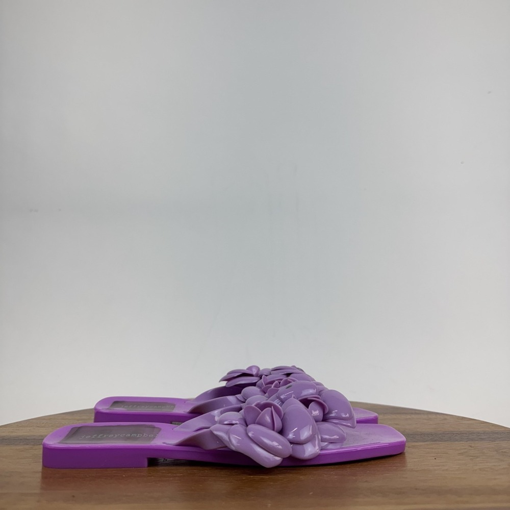 Womens Jeffrey Campbell Floralee Purple Jelly Thong Flip Flops Sandals Size‎ 8 M - Picture 4 of 8